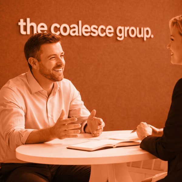 B2C sales representative speaking with client